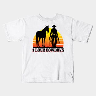 I Love Cowboys v8 Kids T-Shirt